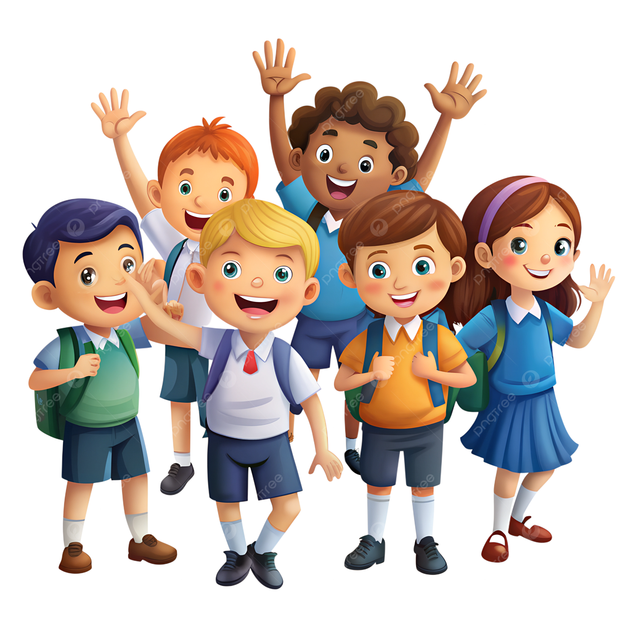 Happy children learning